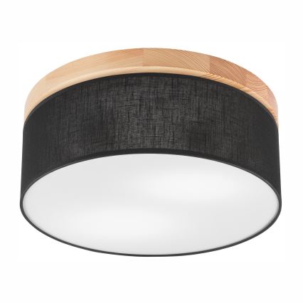 Brilagi - LED Taklampa BELLADONNA 2xE27/15W/230V Ø 40 cm svart/fur