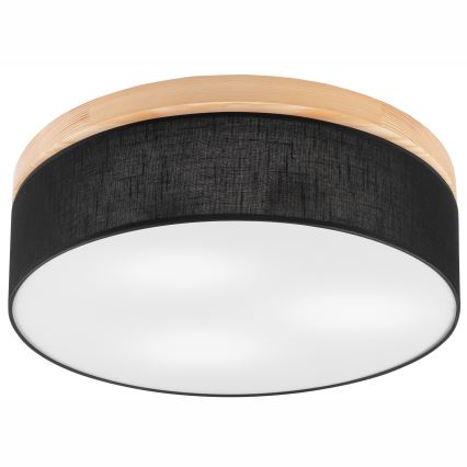 Brilagi - LED Taklampa BELLADONNA 3xE27/15W/230V Ø 50 cm svart/fur