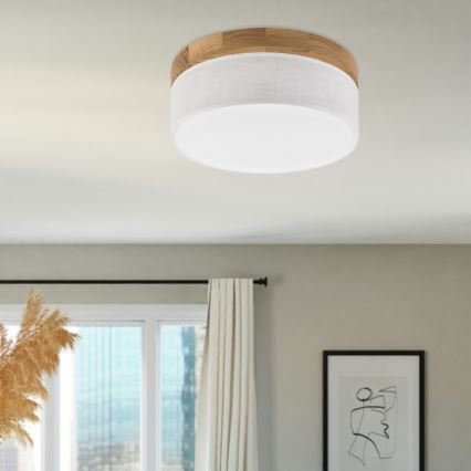 Brilagi - LED Taklampa BELLADONNA LED/20W/230V Ø 30 cm vit/eik