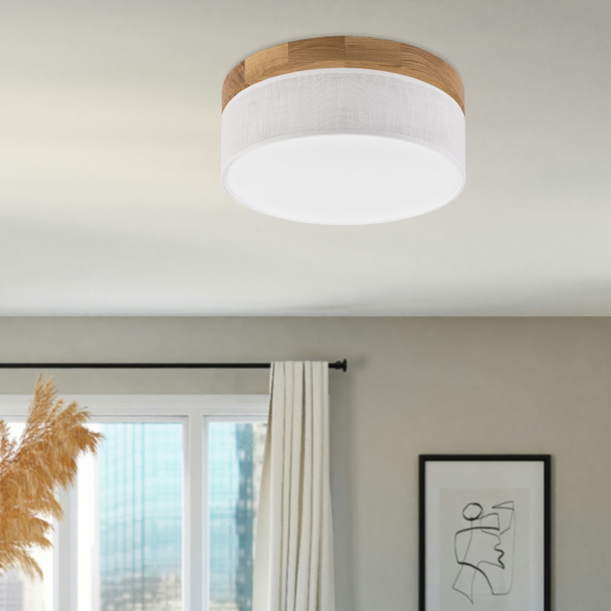 Brilagi - LED Taklampa BELLADONNA LED/20W/230V Ø 30 cm vit/eik