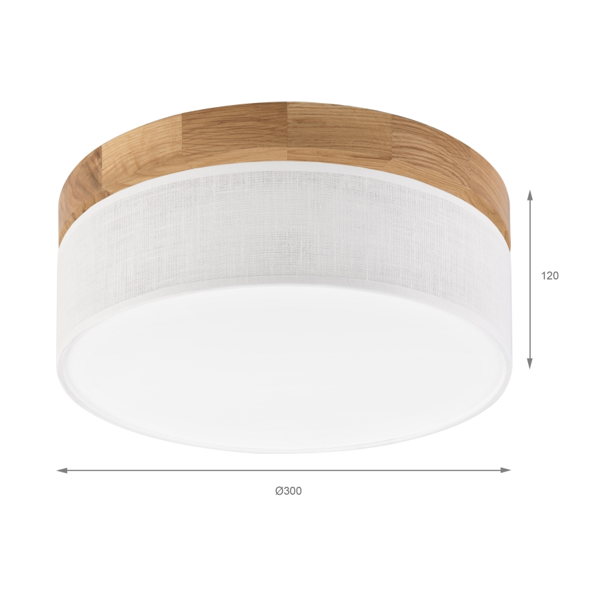 Brilagi - LED Taklampa BELLADONNA LED/20W/230V Ø 30 cm vit/eik
