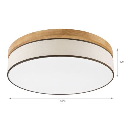 Brilagi - LED Taklampa BELLADONNA LED/36W/230V Ø 50 cm crème/ek