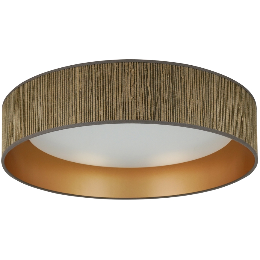 Brilagi - LED taklampa BOSTON ROLLER LED/24W/230V diameter 45 cm strå brun/guld