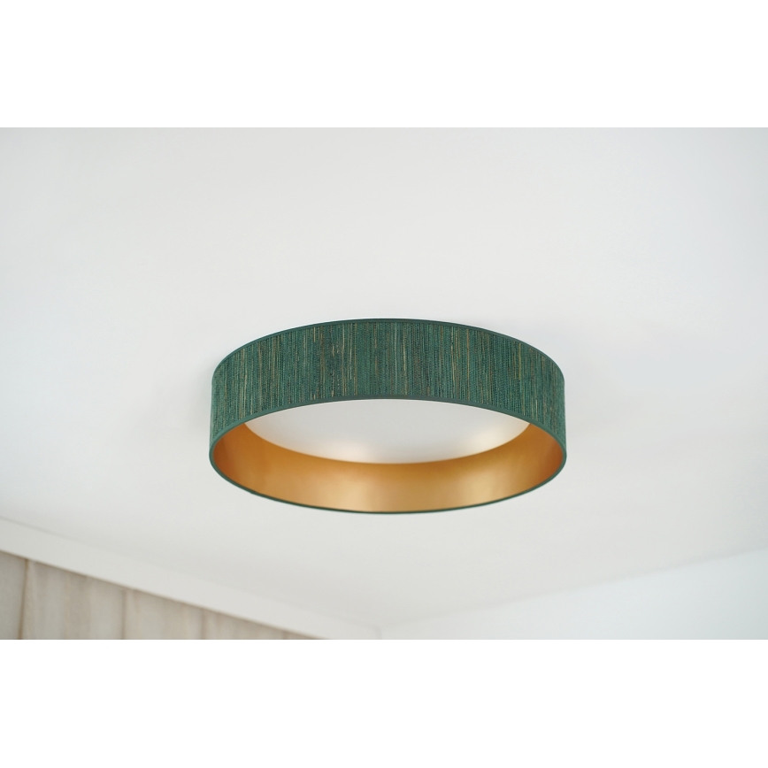 Brilagi - LED taklampa BOSTON ROLLER LED/24W/230V diameter 45 cm strå grön/guld
