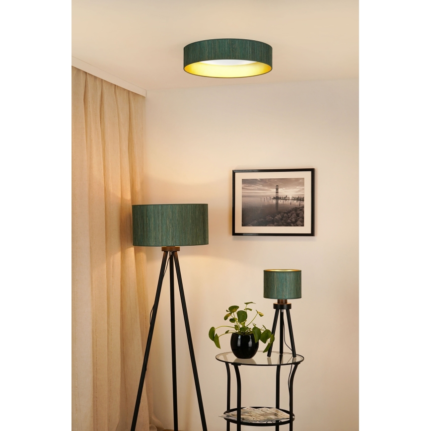 Brilagi - LED taklampa BOSTON ROLLER LED/24W/230V diameter 45 cm strå grön/guld