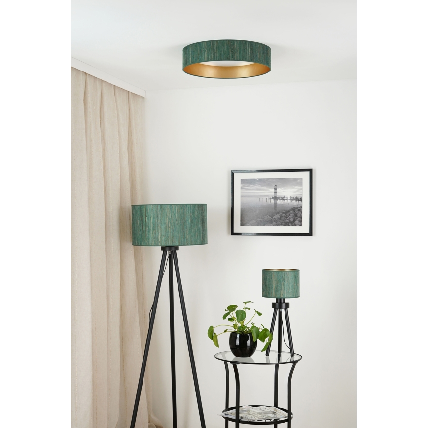 Brilagi - LED taklampa BOSTON ROLLER LED/24W/230V diameter 45 cm strå grön/guld