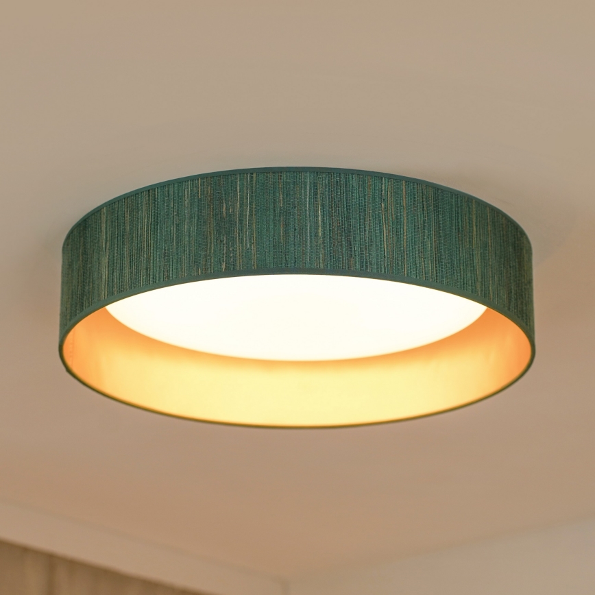 Brilagi - LED taklampa BOSTON ROLLER LED/24W/230V diameter 45 cm strå grön/guld