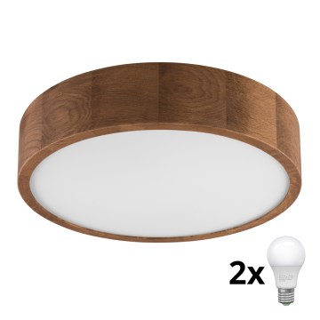 Brilagi - LED taklampa CARVALHO 2xE27/60W/230V ek körsbär diameter 37 cm