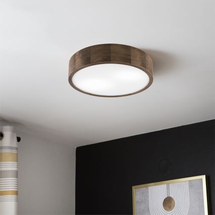 Brilagi - LED Taklampa CARVALHO 2xE27/60W/230V ek valnöt Ø 37 cm