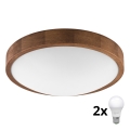 Brilagi - LED Taklampa CARVALHO SLIM 2xE27/60W/230V ek körsbär kör 37 cm
