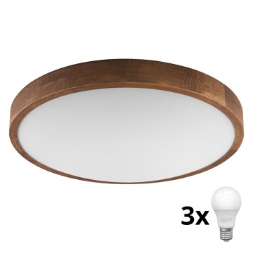 Brilagi - LED taklampa CARVALHO SLIM 3xE27/60W/230V ek körsbär diameter 47 cm