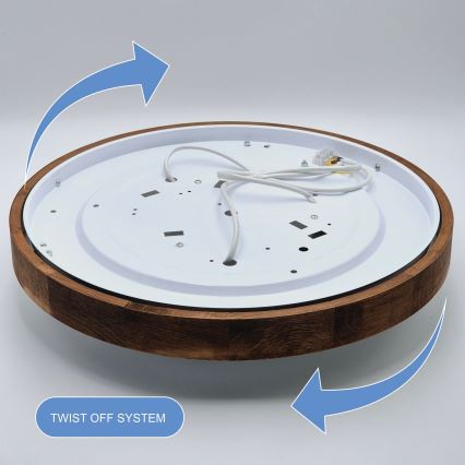 Brilagi - LED taklampa CARVALHO SLIM 3xE27/60W/230V ek körsbär diameter 47 cm