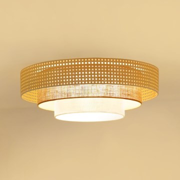 Brilagi - LED taklampa CEDAR LUNETA LED/26W/230V beige/brun/grädde