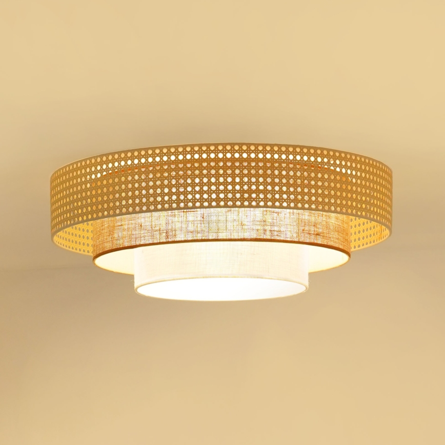 Brilagi - LED taklampa CEDAR LUNETA LED/26W/230V beige/brun/grädde