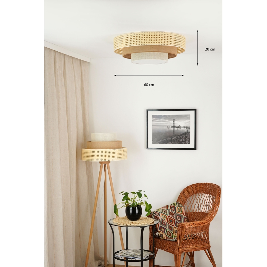 Brilagi - LED taklampa CEDAR LUNETA LED/26W/230V beige/brun/grädde