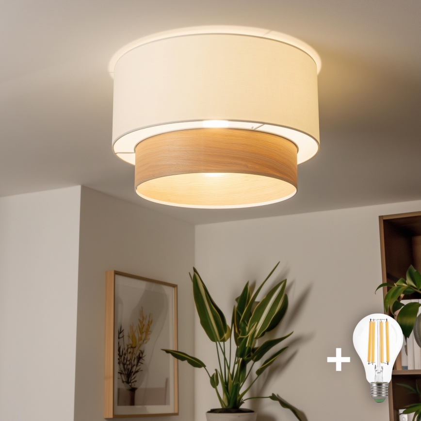 Brilagi - LED-taklampa CERIA 1xE27/40W/230V Ø 50 cm vit/beige