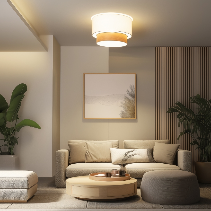 Brilagi - LED-taklampa CERIA 1xE27/40W/230V Ø 50 cm vit/beige