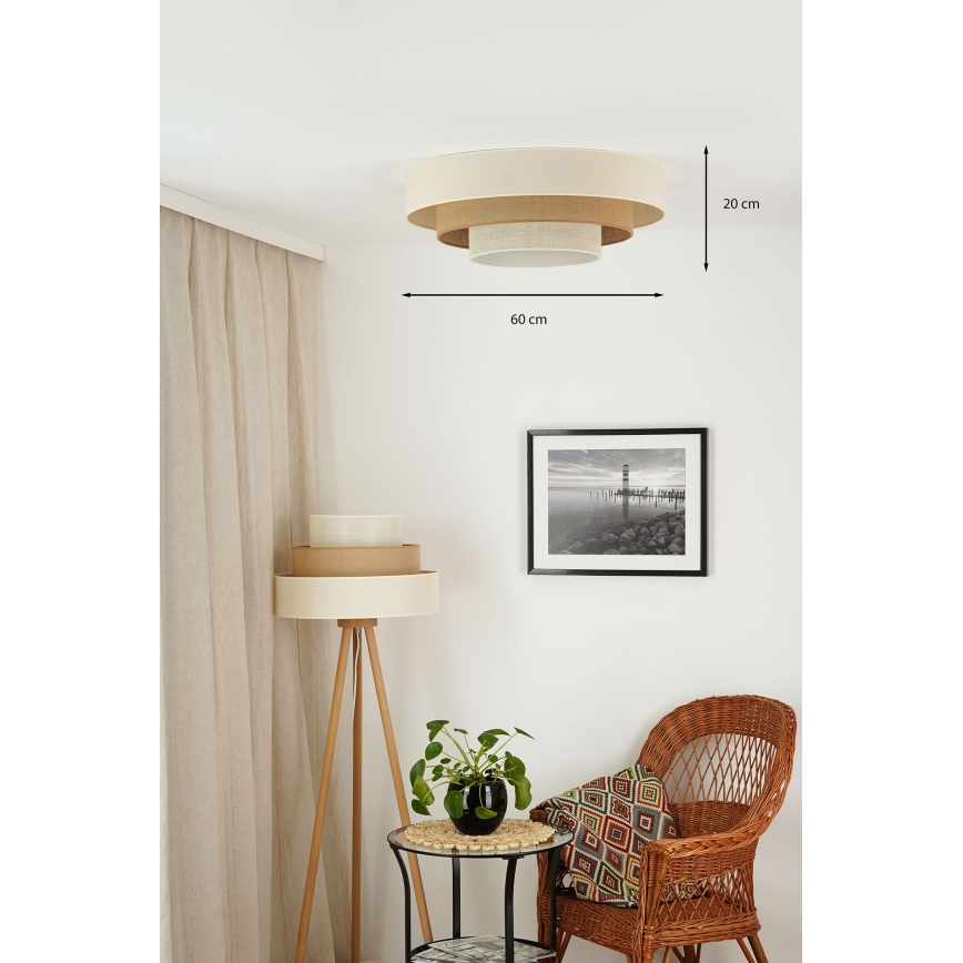 Brilagi - LED taklampa DENVER LUNETA LED/12W/230V diameter 60 cm 3000K/4000K/6400K beige/grädde