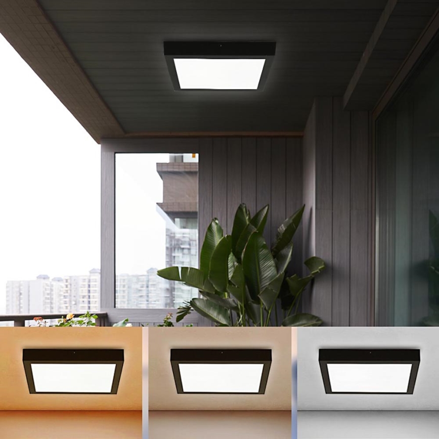 Brilagi - LED taklampa för badrum FRAME LED/24W/230V 30x30 cm 3000/4000/6000K IP44 svart