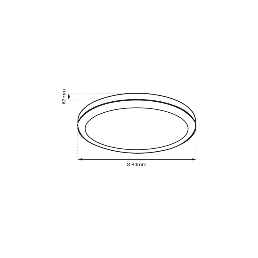 Brilagi - LED taklampa för badrum PERA LED/12W/230V diameter 18 cm IP65 svart