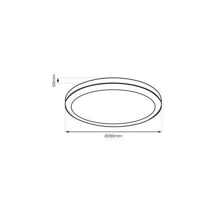 Brilagi - LED taklampa för badrum PERA LED/24W/230V diameter 28 cm IP65 svart