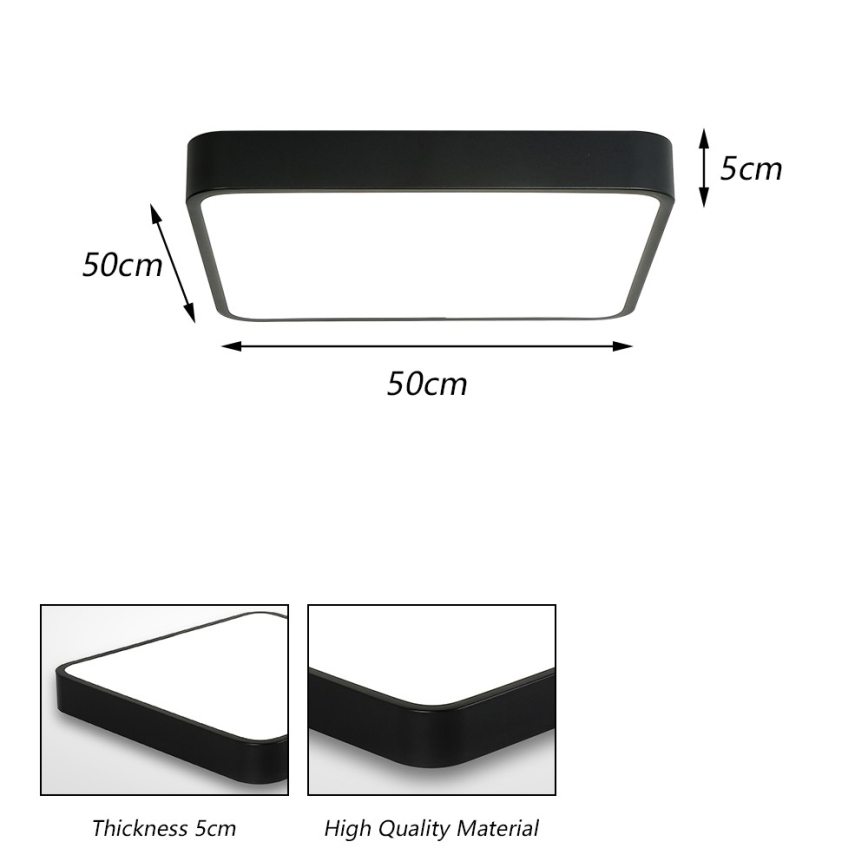 Brilagi - LED taklampa POOL LED/48W/230V 3000/4500/6000K 50x50 cm svart