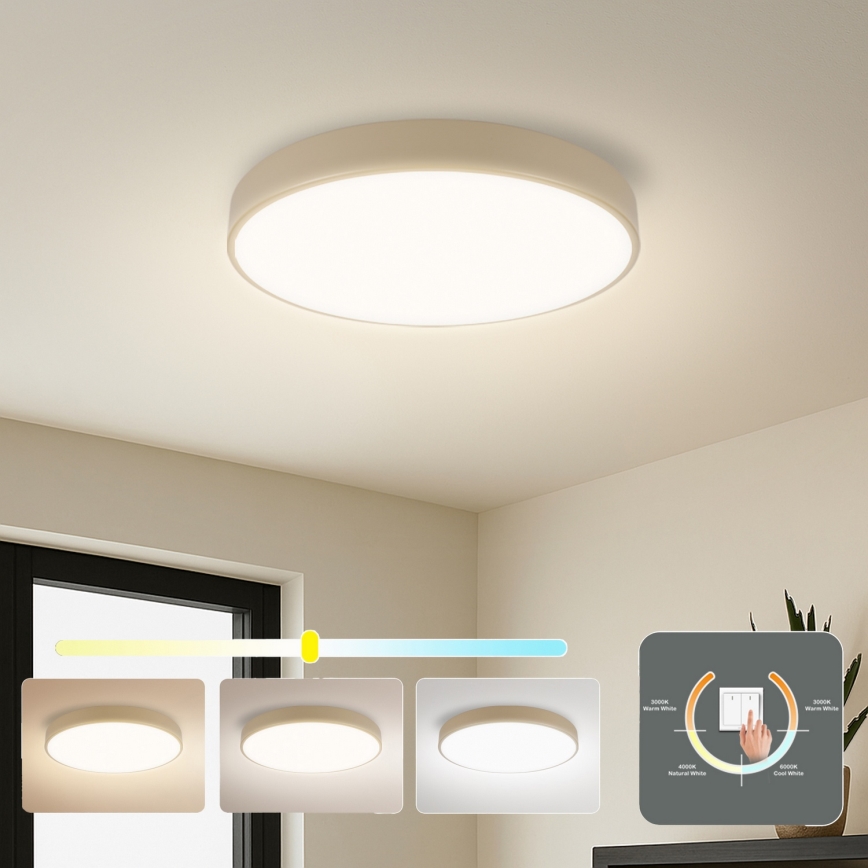 Brilagi - LED-taklampa POOL LED/48W/230V 3000/4500/6000K diam. 40 cm beige