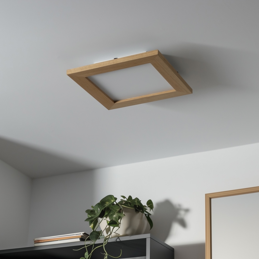 Brilagi - LED taklampa SLIMFRAME WOOD LED/25W/230V 34x34 cm brun