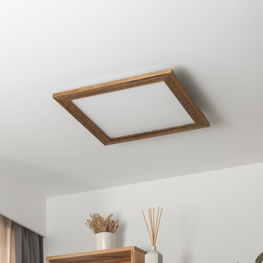 Brilagi - LED taklampa SLIMFRAME WOOD LED/36W/230V 49,5x49,5 cm brun