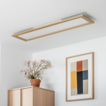 Brilagi - LED taklampa SLIMFRAME WOOD LED/58W/230V 124x34 cm brun