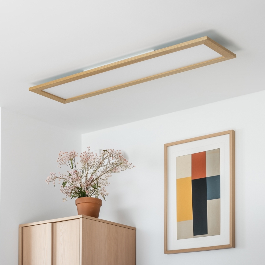 Brilagi - LED taklampa SLIMFRAME WOOD LED/58W/230V 124x34 cm brun