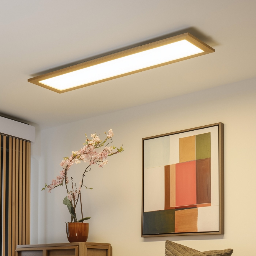 Brilagi - LED taklampa SLIMFRAME WOOD LED/58W/230V 124x34 cm brun