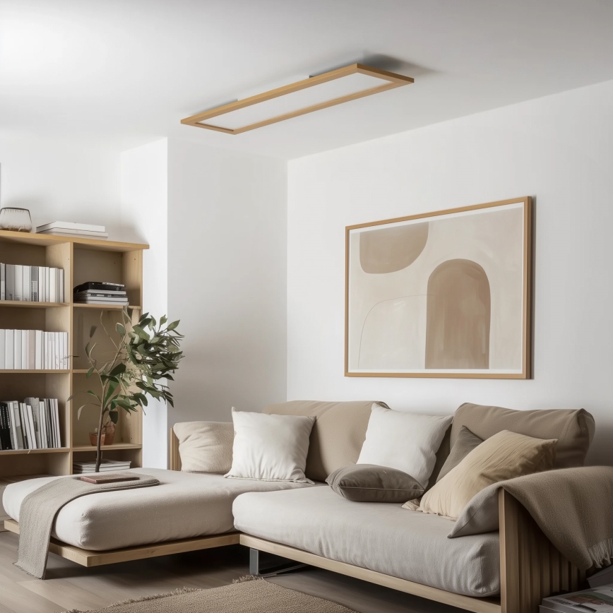 Brilagi - LED taklampa SLIMFRAME WOOD LED/58W/230V 124x34 cm brun