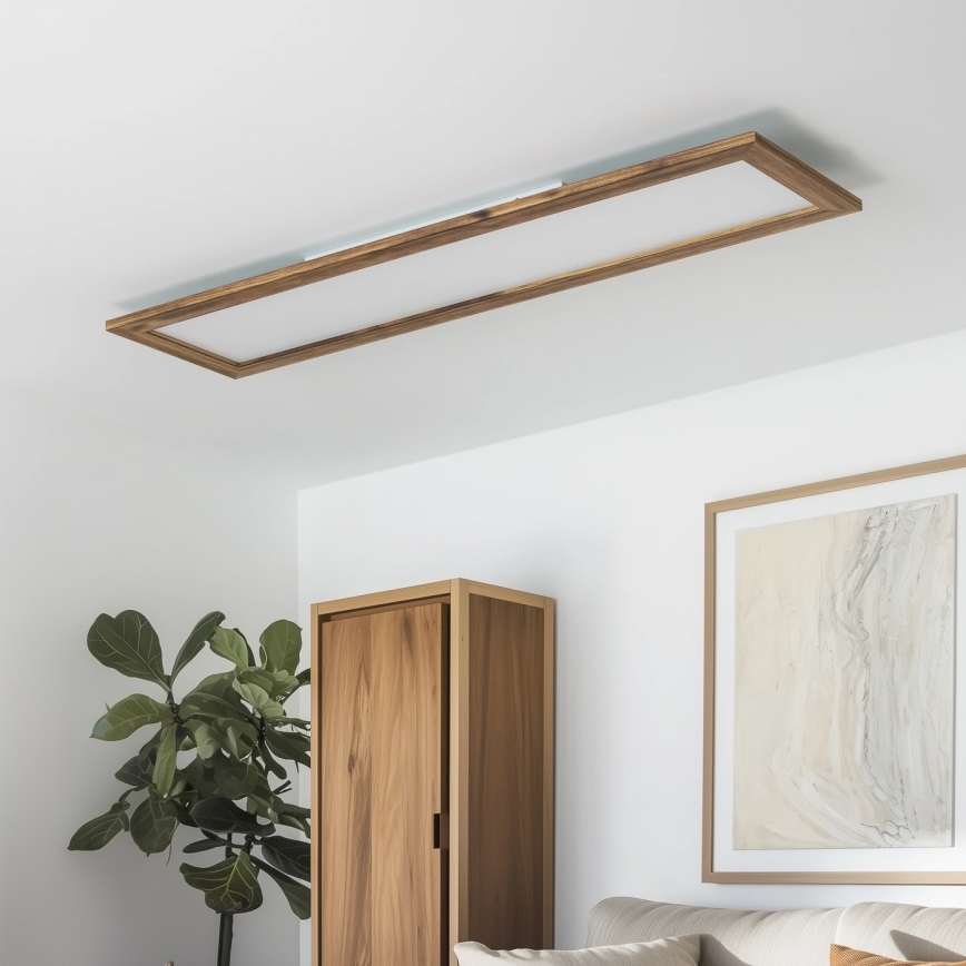Brilagi - LED taklampa SLIMFRAME WOOD LED/58W/230V 124x34 cm brun