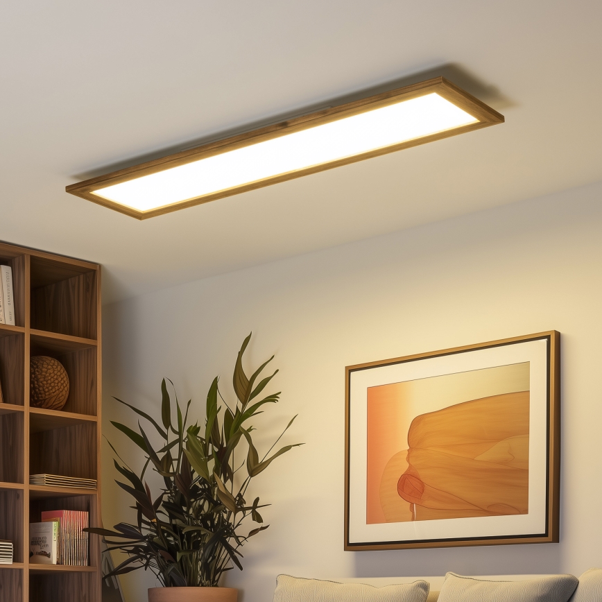 Brilagi - LED taklampa SLIMFRAME WOOD LED/58W/230V 124x34 cm brun