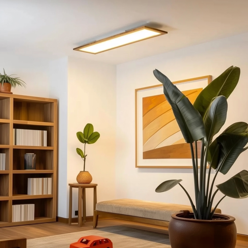 Brilagi - LED taklampa SLIMFRAME WOOD LED/58W/230V 124x34 cm brun