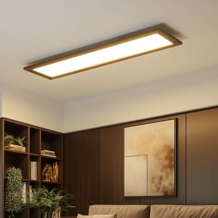 Brilagi - LED taklampa SLIMFRAME WOOD LED/58W/230V 124x34 cm mörkbrun