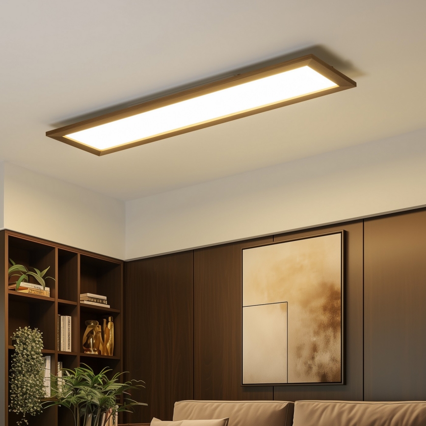 Brilagi - LED taklampa SLIMFRAME WOOD LED/58W/230V 124x34 cm mörkbrun