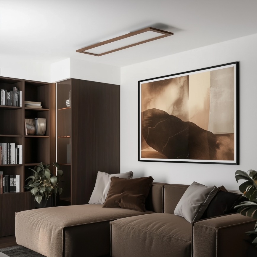 Brilagi - LED taklampa SLIMFRAME WOOD LED/58W/230V 124x34 cm mörkbrun