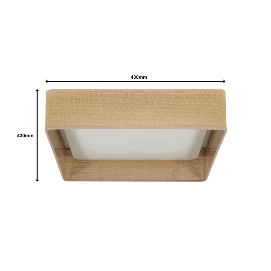 Brilagi - LED taklampa VELVET SQUARE LED/24W/230V brun