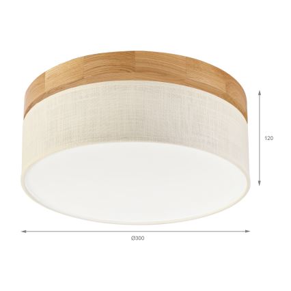Brilagi - LED Taklampor BELLADONNA LED/20W/230V diameter 30 cm krämfärgad/ek