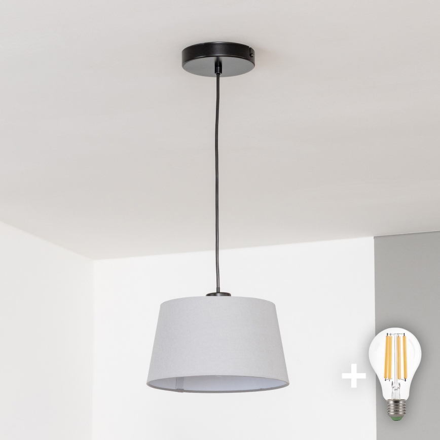 Brilagi - LED-takpendel med vajer CERIA 1xE27/40W/230V Ø 25 cm grå
