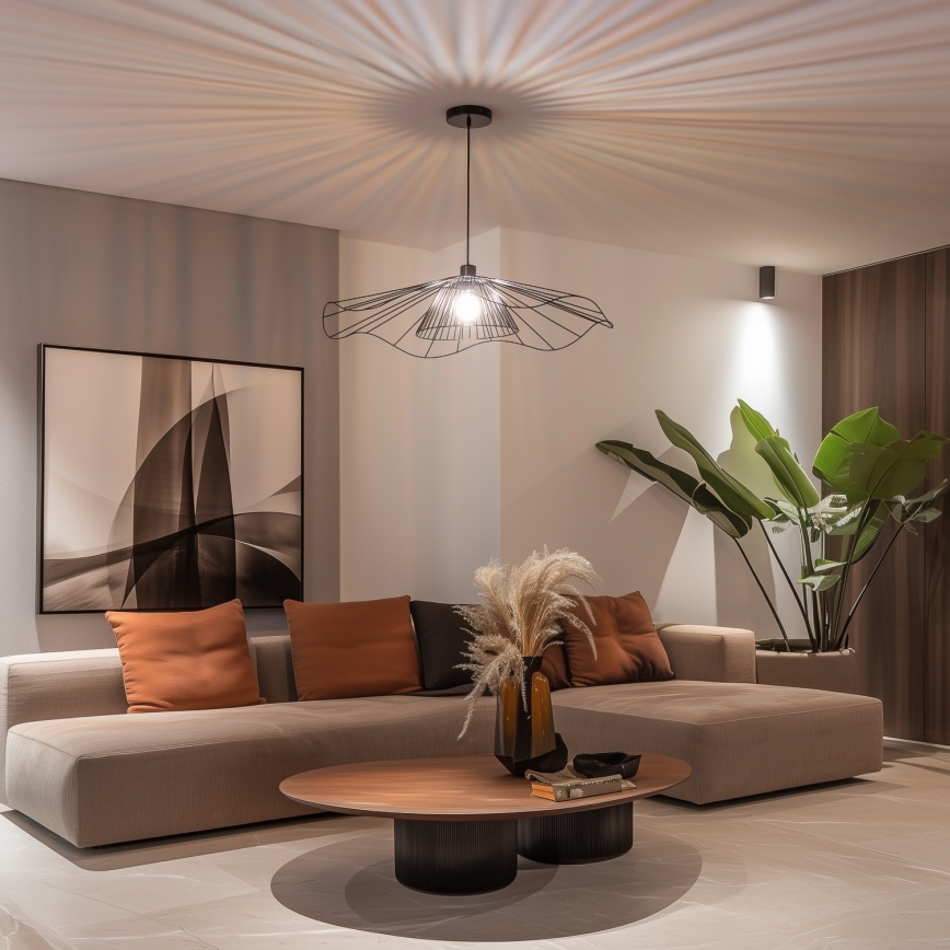 Brilagi - LED-takpendel på vajer CERIA WIRE 1xE27/40W/230V Ø 80 cm svart