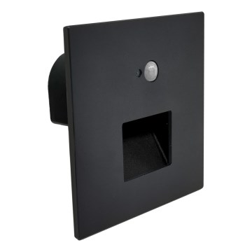 Brilagi - LED-trapparmatur med rörelse- och skymningssensor JACK LED/3W/230V 3000/4000/6500K IP65 svart
