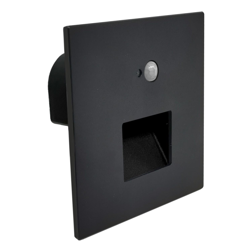 Brilagi - LED-trapparmatur med rörelse- och skymningssensor JACK LED/3W/230V 3000/4000/6500K IP65 svart