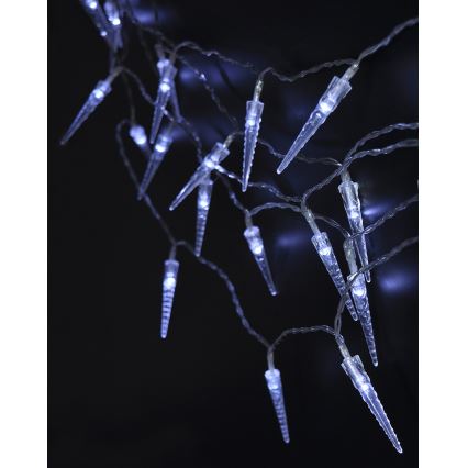 Brilagi - LED Utomhus julljusslinga 50xLED/8 funktioner /3xAA 8m IP44 kall vit