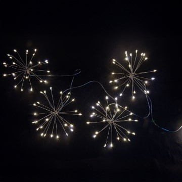 Brilagi - LED utomhus-julslinga 150xLED 5m IP44 kallvitt ljus, fyrverkeri-effekt
