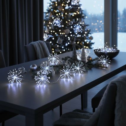 Brilagi - LED utomhus-julslinga 150xLED 5m IP44 kallvitt ljus, fyrverkeri-effekt