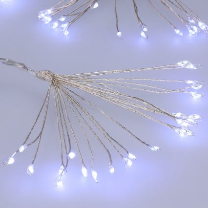 Brilagi - LED utomhus-julslinga 150xLED 5m IP44 kallvitt ljus, fyrverkeri-effekt