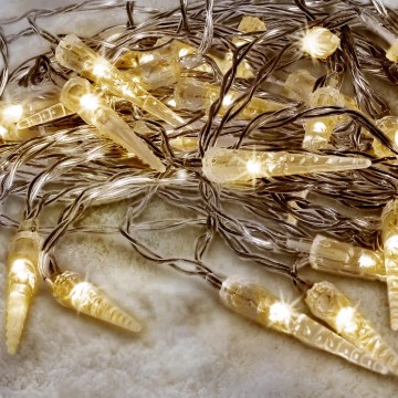 Brilagi - LED Utomhus julslinga 50xLED/8 funktioner /3xAA 8m IP44 varm vit